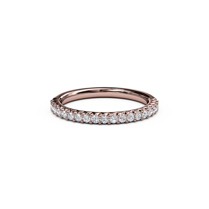 Rose Gold Prong Set Diamond Wedding Band