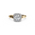 The Studio Collection Round Diamond Halo and Classic Shank Engagement Ring