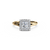 The Studio Collection Princess Cut Diamond Halo and Classic Shank Engagement Ring