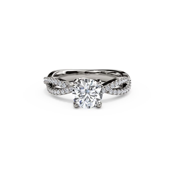 The Studio Collection Round Diamond Twist Shank Engagement Ring