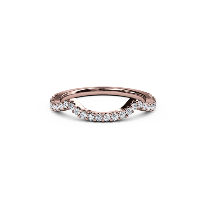 The Studio Collection Rose Gold Prong Set Curved Wedding Band