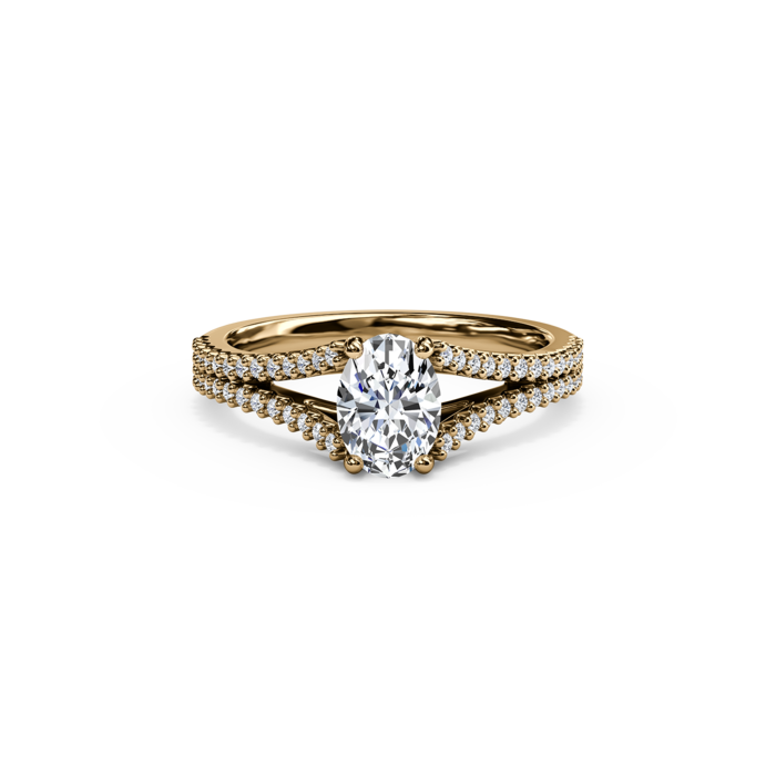 The Studio Collection Oval Center Diamond and Split Diamond Shank Engagement Ring
