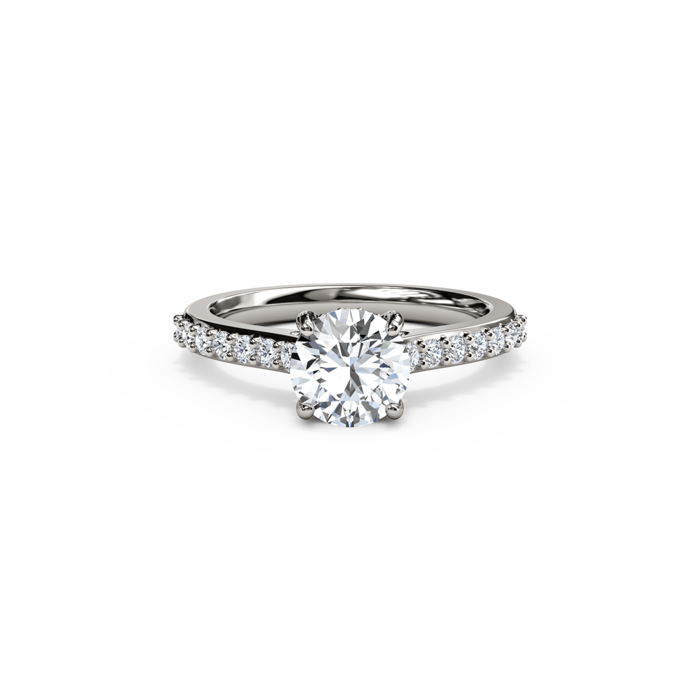 The Studio Collection Round Center Diamond with Diamond Gallery and Shank Engagement Ring