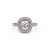 The Studio Collection Cushion Cut Center Diamond and Diamond Double Halo Engagement Ring