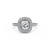 The Studio Collection Cushion Cut Center Diamond and Diamond Double Halo Engagement Ring