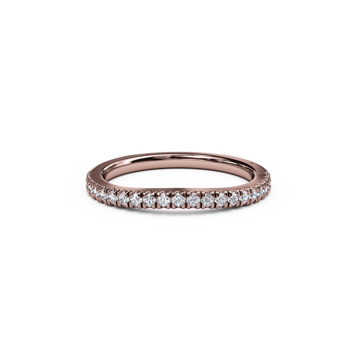 Rose Gold Prong Set Diamond Wedding Band