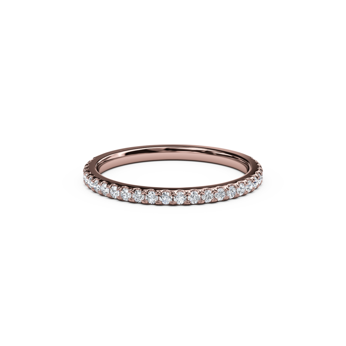 The Studio Collection Rose Gold Prong Set Diamond Half-Way Wedding Band