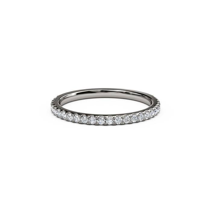 Prong Set Diamond Half-Way Wedding Band
