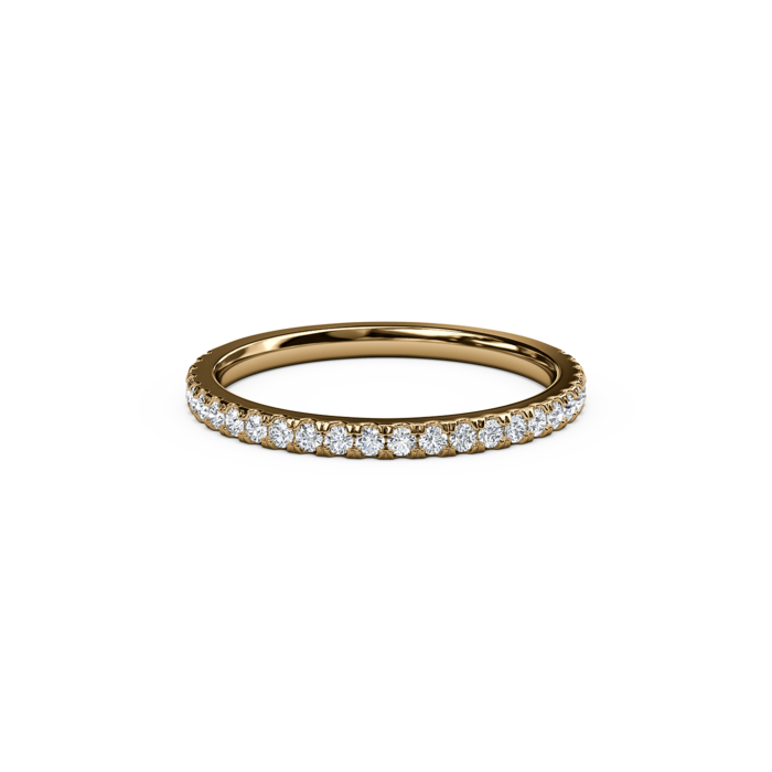 Yellow Gold Prong Set Diamond Half-Way Wedding Band