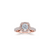 The Studio Collection Cushion Cut Diamond Halo Pavé Shank Engagement Ring