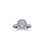 The Studio Collection Cushion Cut Diamond Halo Pavé Shank Engagement Ring
