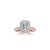 The Studio Collection Emerald Cut Diamond Halo Pavé Shank Engagement Ring