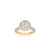 The Studio Collection Round Diamond Halo Pavé Shank Engagement Ring