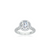 The Studio Collection Round Diamond Halo Pavé Shank Engagement Ring