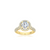The Studio Collection Round Diamond Halo Pavé Shank Engagement Ring