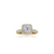 The Studio Collection Princess Cut Diamond Halo Pavé Shank Engagement Ring