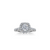 The Studio Collection Cushion Cut Diamond Halo and Diamond Shank Engagement Ring