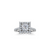 The Studio Collection Princess Cut Diamond Halo and Diamond Shank Engagement Ring