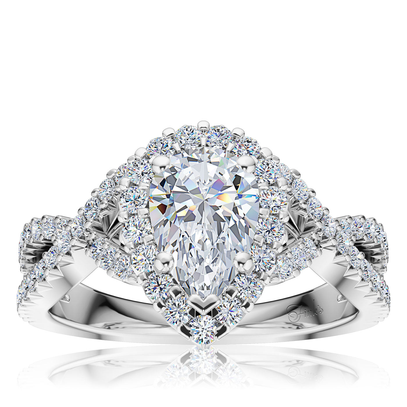 The Studio Collection Pear Shape Center Diamond Twist Shank Engagement Ring