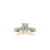 The Studio Collection Emerald Cut Diamond Shank Accent Engagement Ring