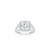 The Studio Collection Round Diamond Cushion Halo Split Shank Engagement Ring