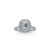 The Studio Collection Emerald Cut Center Diamond and Diamond Double Halo Engagement Ring