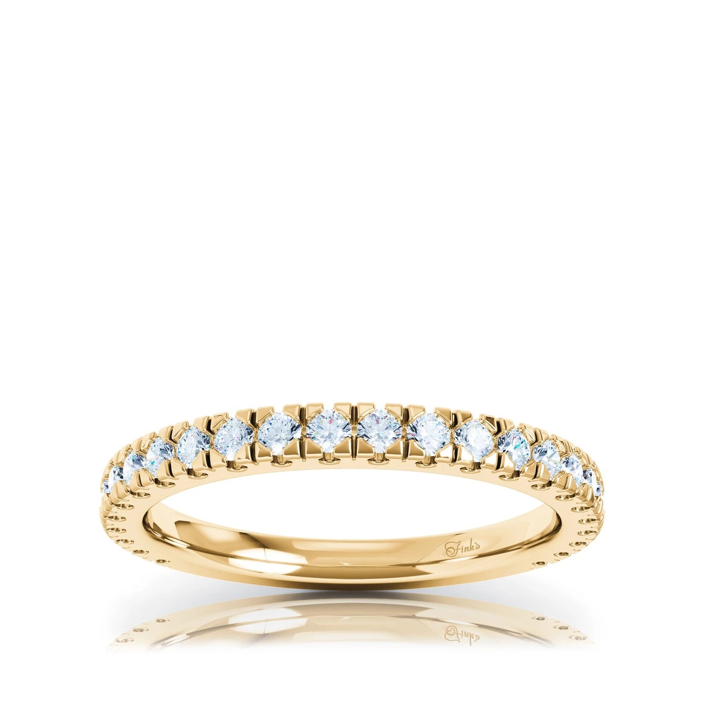 Yellow Gold Prong Set Diamond Half-Way Wedding Band