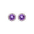 Sabel Collection Birthstone and Diamond Halo Earrings