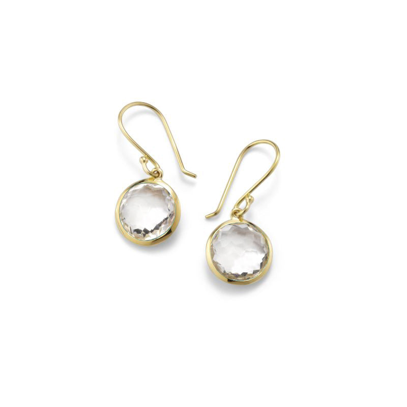 IPPOLITA Rock Candy 18K Yellow Gold Lollipop Mini Earrings in Clear Quartz