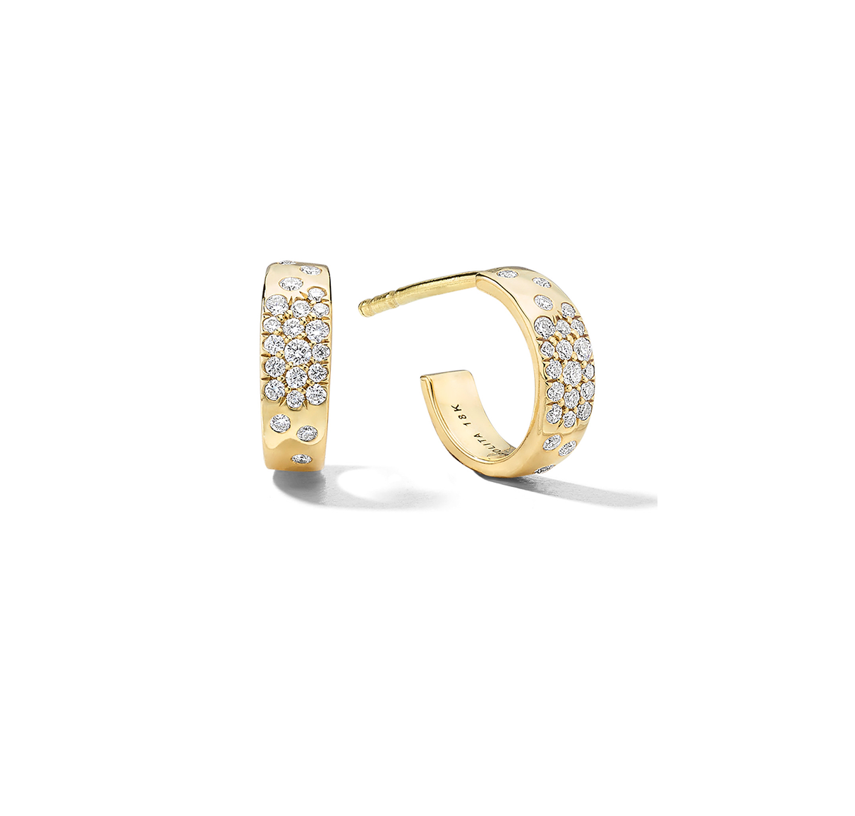 IPPOLITA Stardust 18K Yellow Gold Mini Huggie Hoop Earrings with Diamonds
