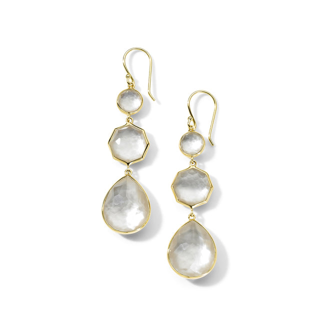 IPPOLITA 18K Yellow Gold Rock Candy Small Crazy 8's Earring in Mother of Pearl