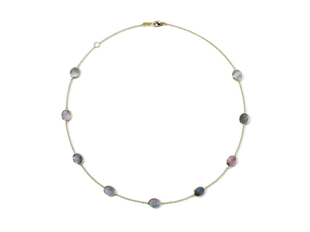 IPPOLITA Polished Rock Candy Confetti Necklace in Black Shell