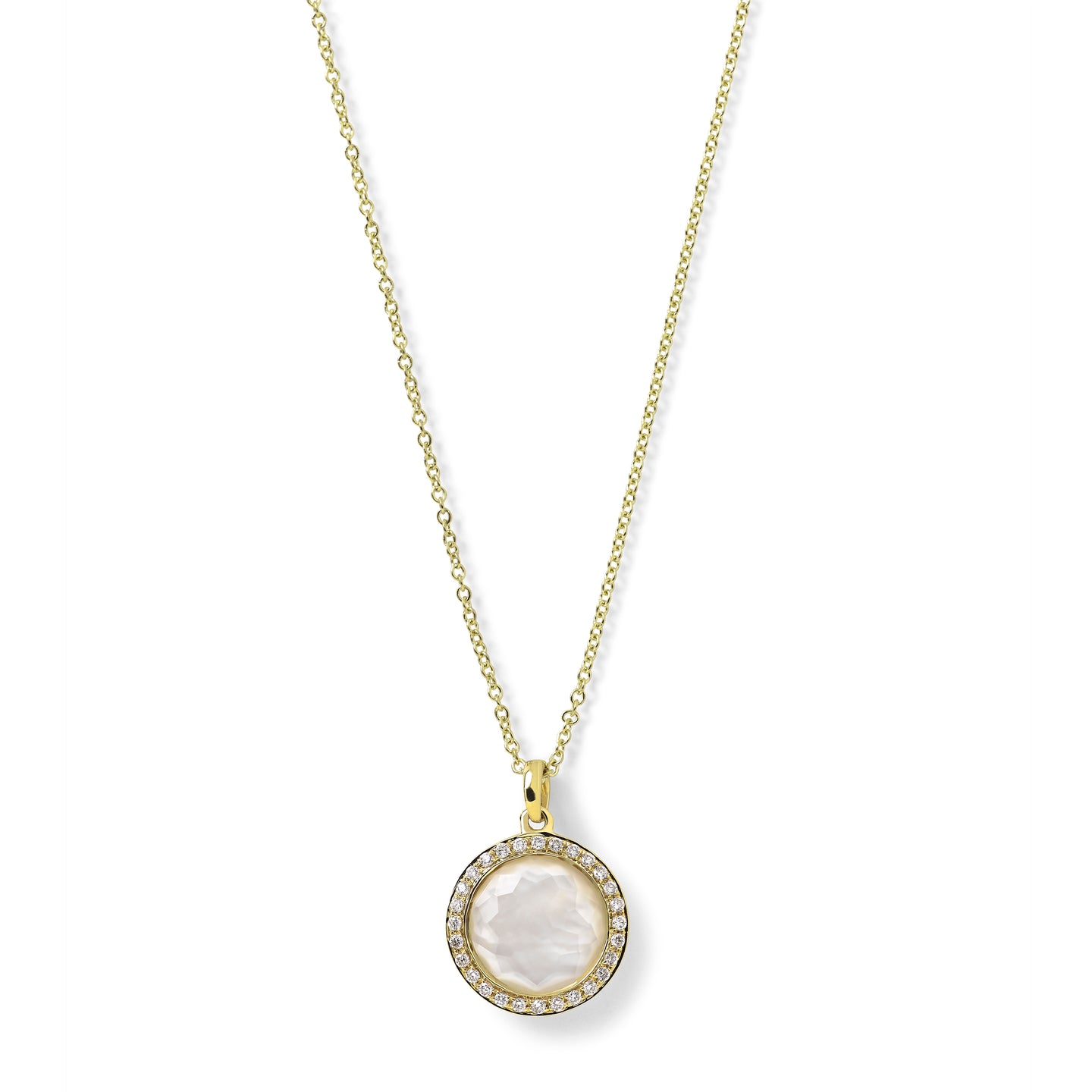 IPPOLITA Rock Candy Lollipop Mini Pendant Necklace with Diamonds in Mother-of-Pearl