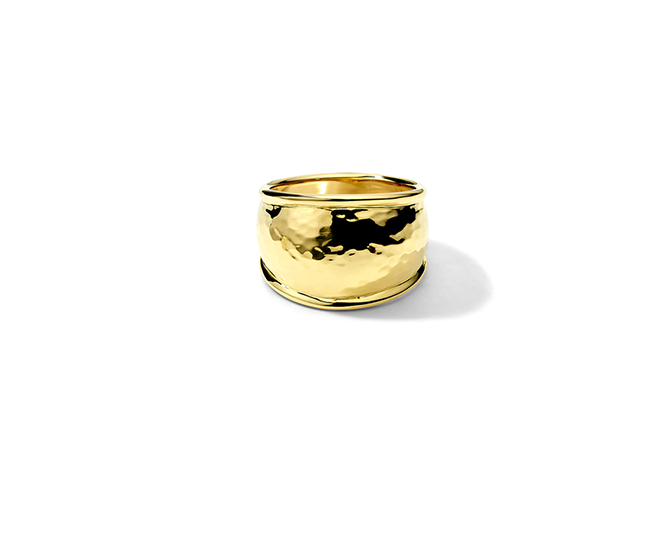 IPPOLITA Classico Yellow Gold Medium Hammered Dome Ring