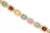 14k Yellow Gold Emerald Cut Multi Color Sapphire Gemstones and Diamond Bracelet