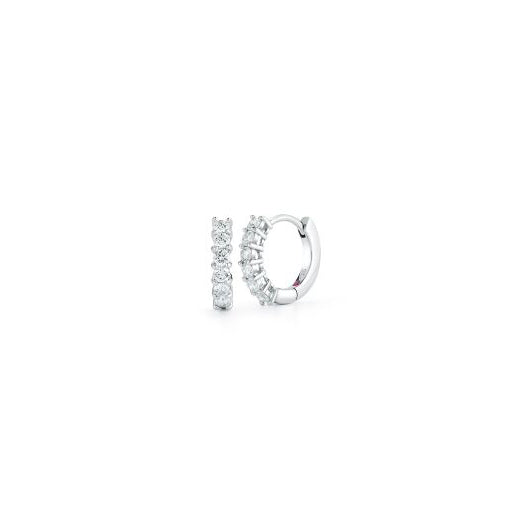 Roberto Coin Perfect Diamond Hoops 18K White Gold Prong Set Diamond Hoop Earrings
