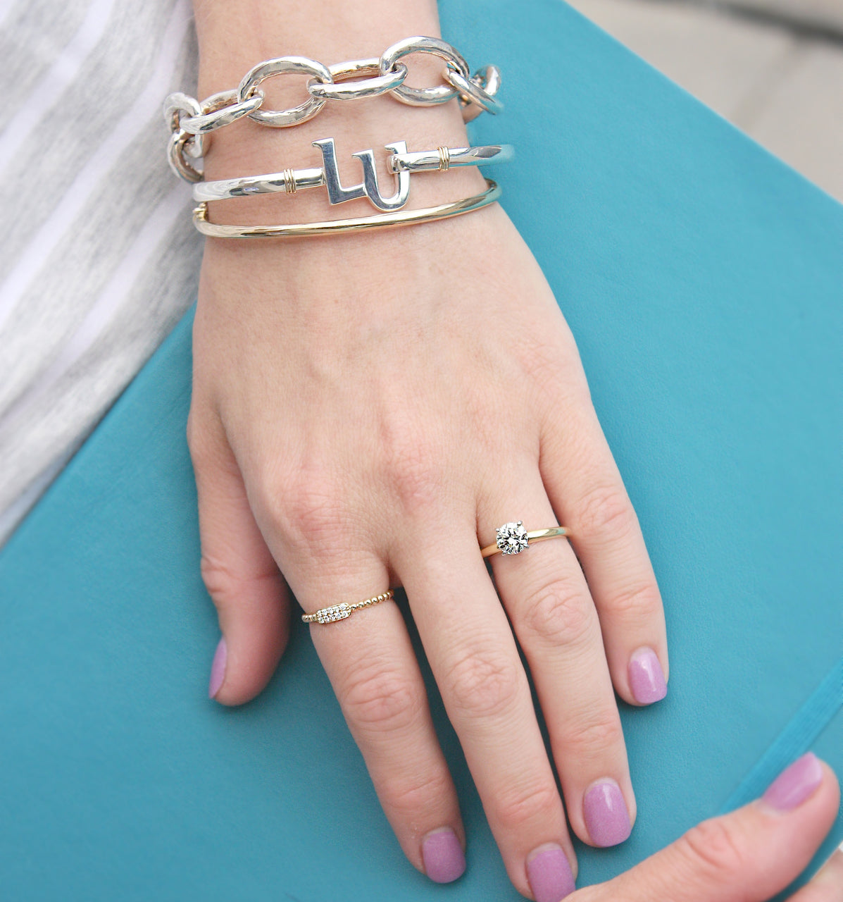 Sterling Silver Fink's Liberty University Bracelet in 7