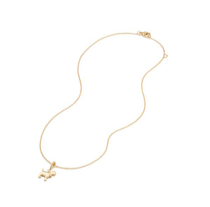 Cable Collectibles® Kids Dog Charm Necklace in 18K Gold with Diamonds