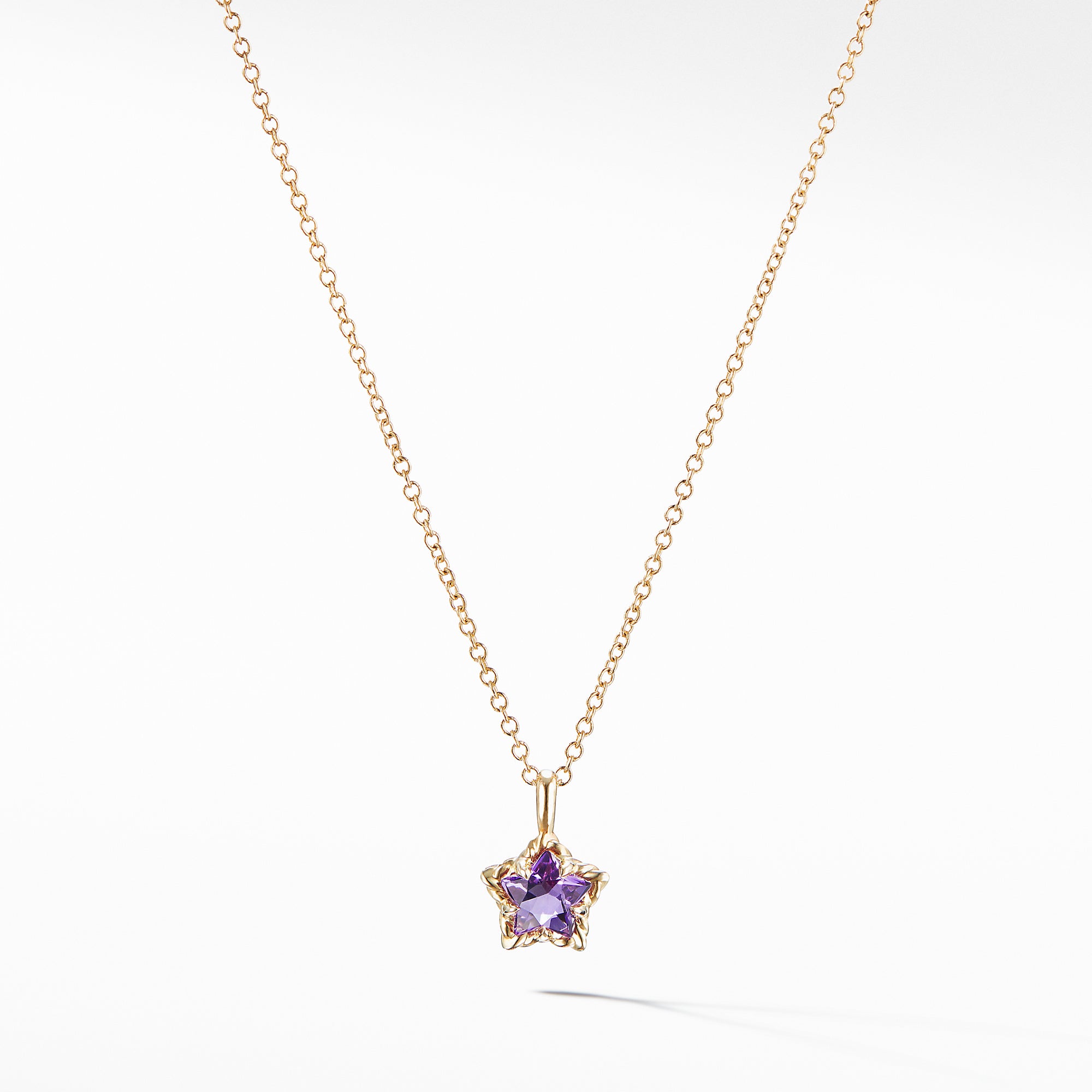 Cable Collectibles® Kids Star Charm Necklace with Amethyst in 18K Gold