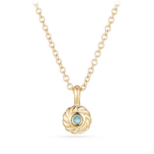 Cable Collectibles® Kids Necklace Birthstone Necklace with Aquamarine in 18K Gold, 3mm