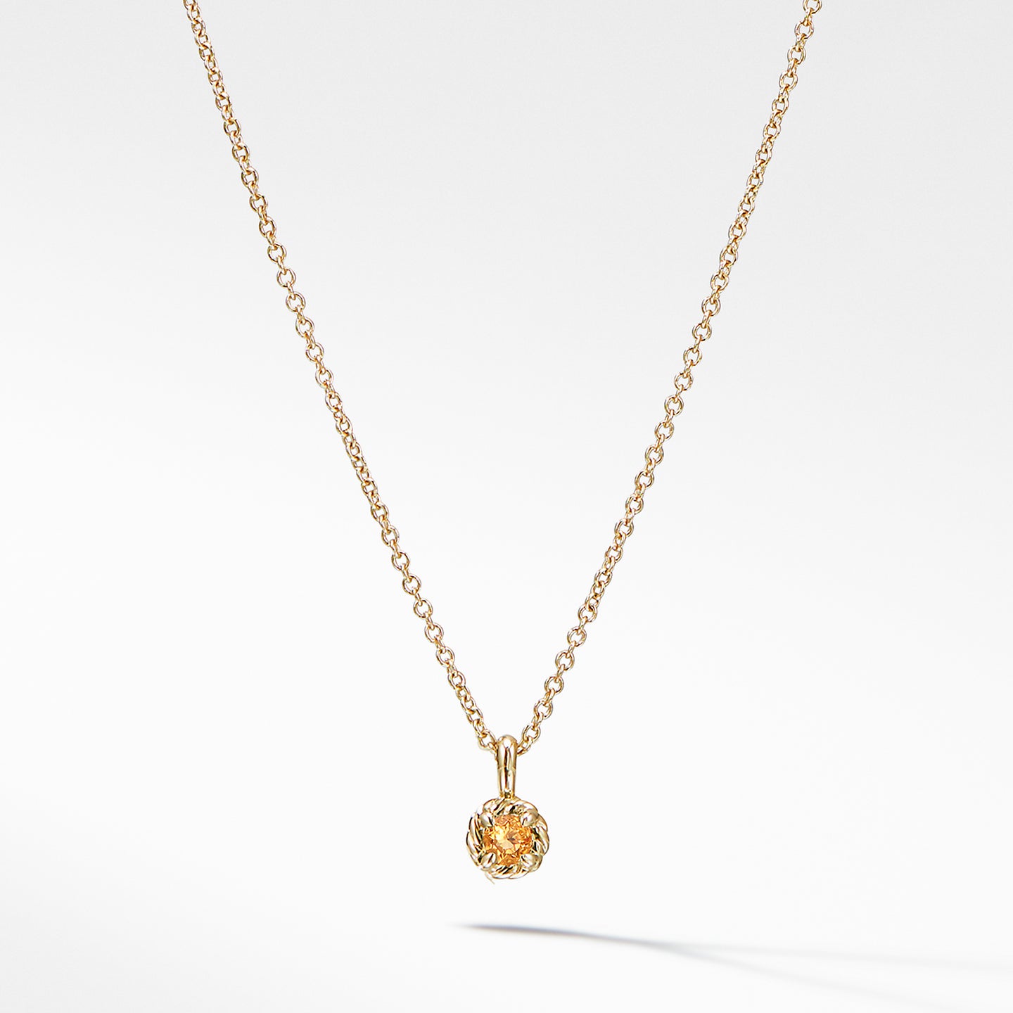 Cable Collectibles® Kids Necklace Birthstone Necklace with Citrine in 18K Gold, 3mm