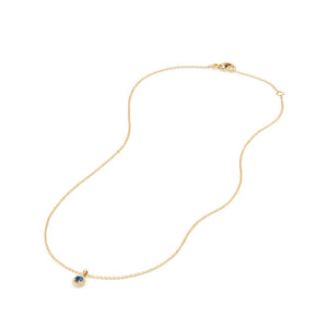 Cable Collectibles® Kids Necklace Birthstone Necklace with Sapphire in 18K Gold, 3mm
