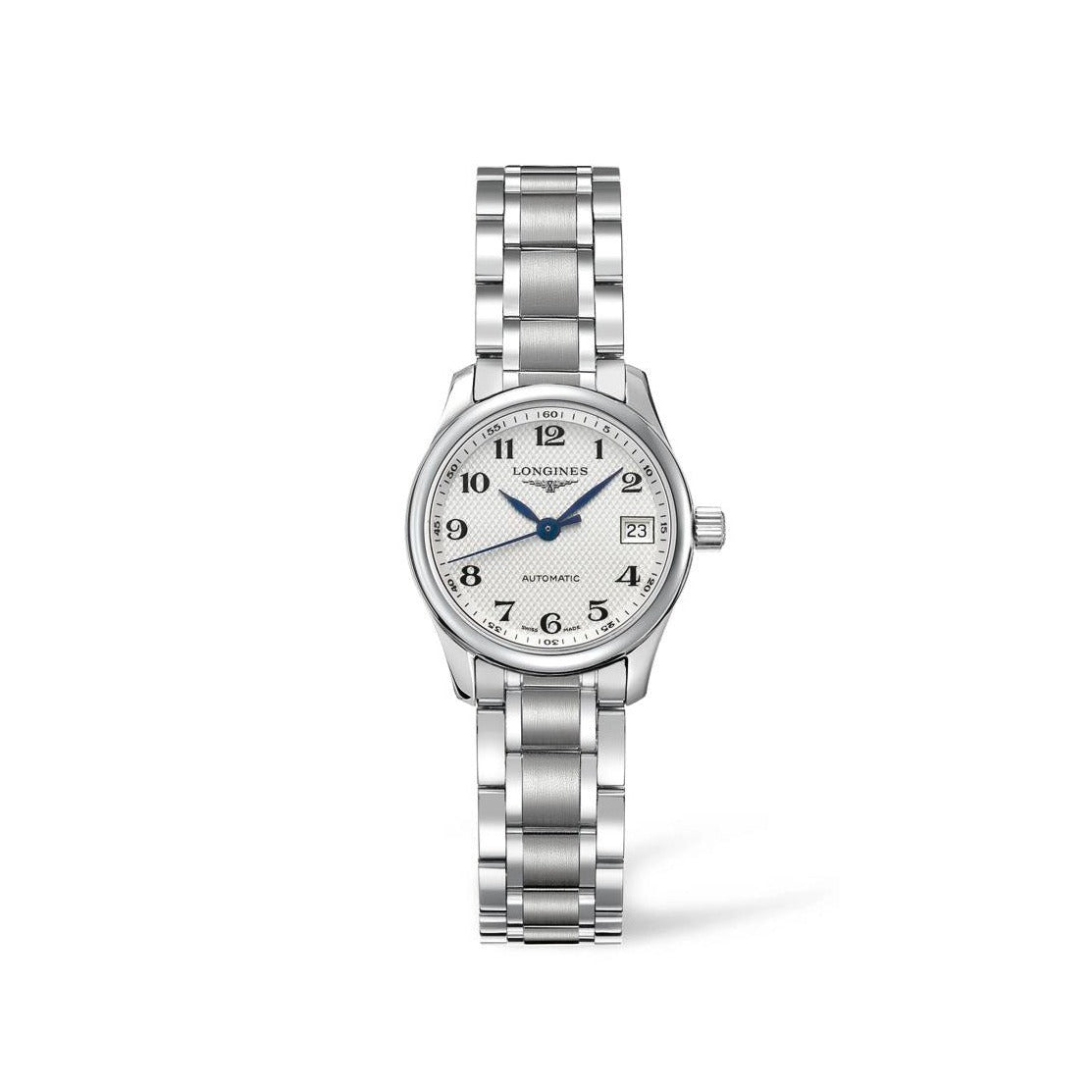 Women's Master Collection Watch with Round Stainless Steel Case White Arabic Dial and Date Window