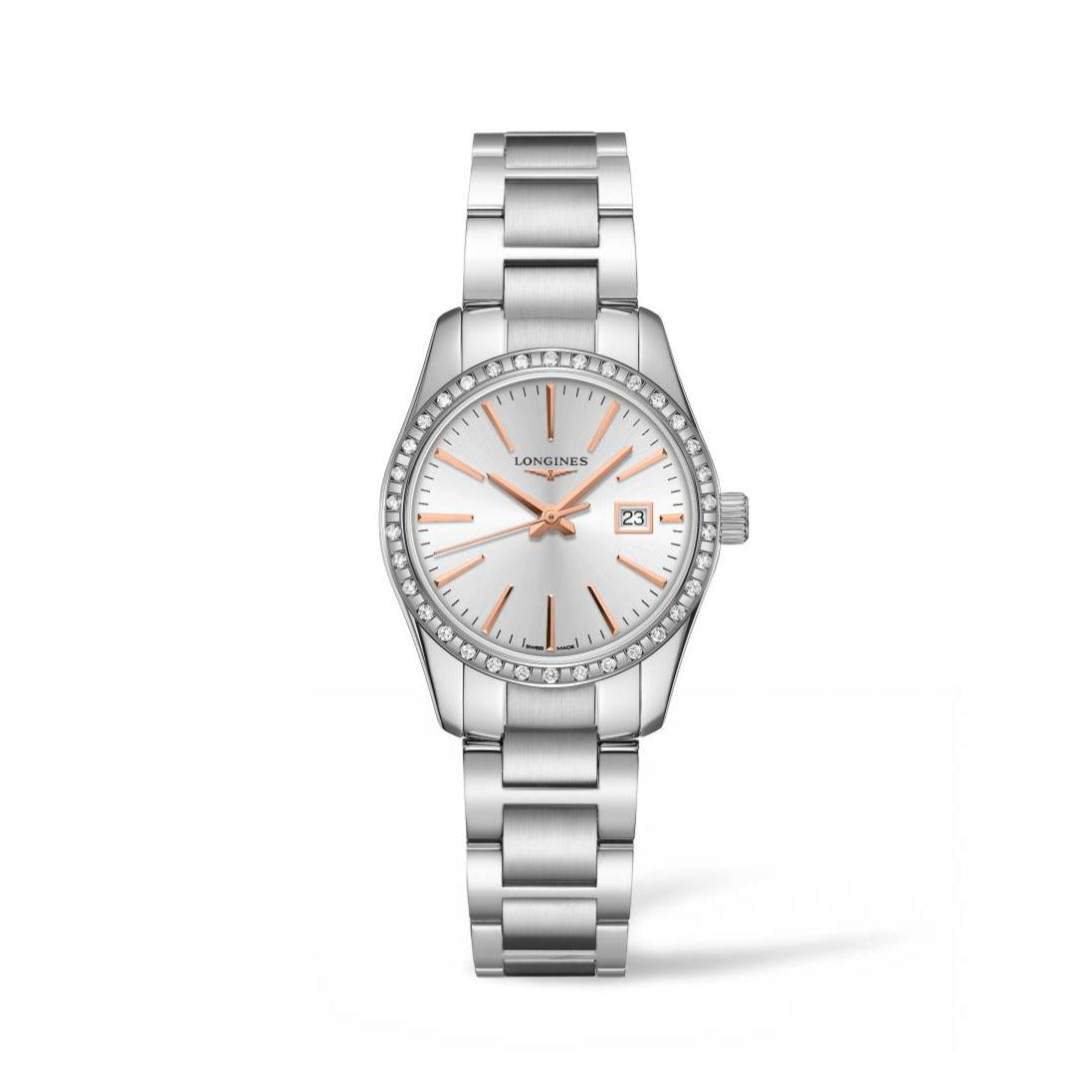 Longines Conquest Classic Collection 29.5mm Silver Dial Diamond Bezel Ladies' Watch
