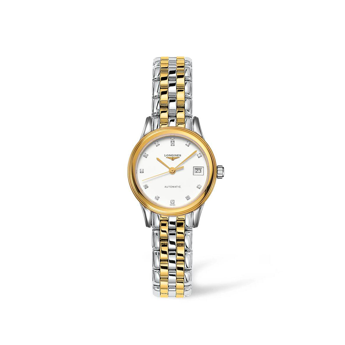 Longines Flagship Collection 26mm Two-Tone White Dial with Diamonds Ladies' Watch