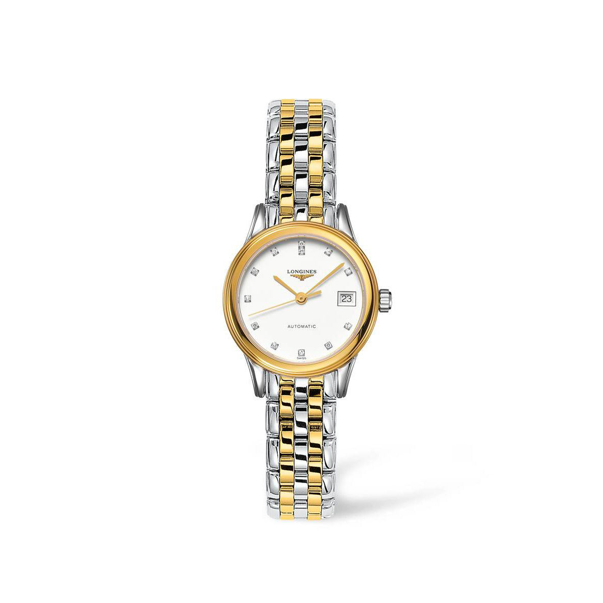 Longines Flagship Collection 26mm Two-Tone White Dial with Diamonds Ladies' Watch