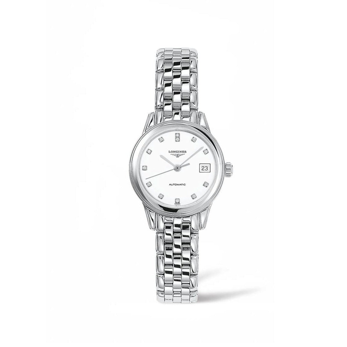 Longines Flagship Collection 26mm White Dial Ladies' Watch with Diamond Indexes