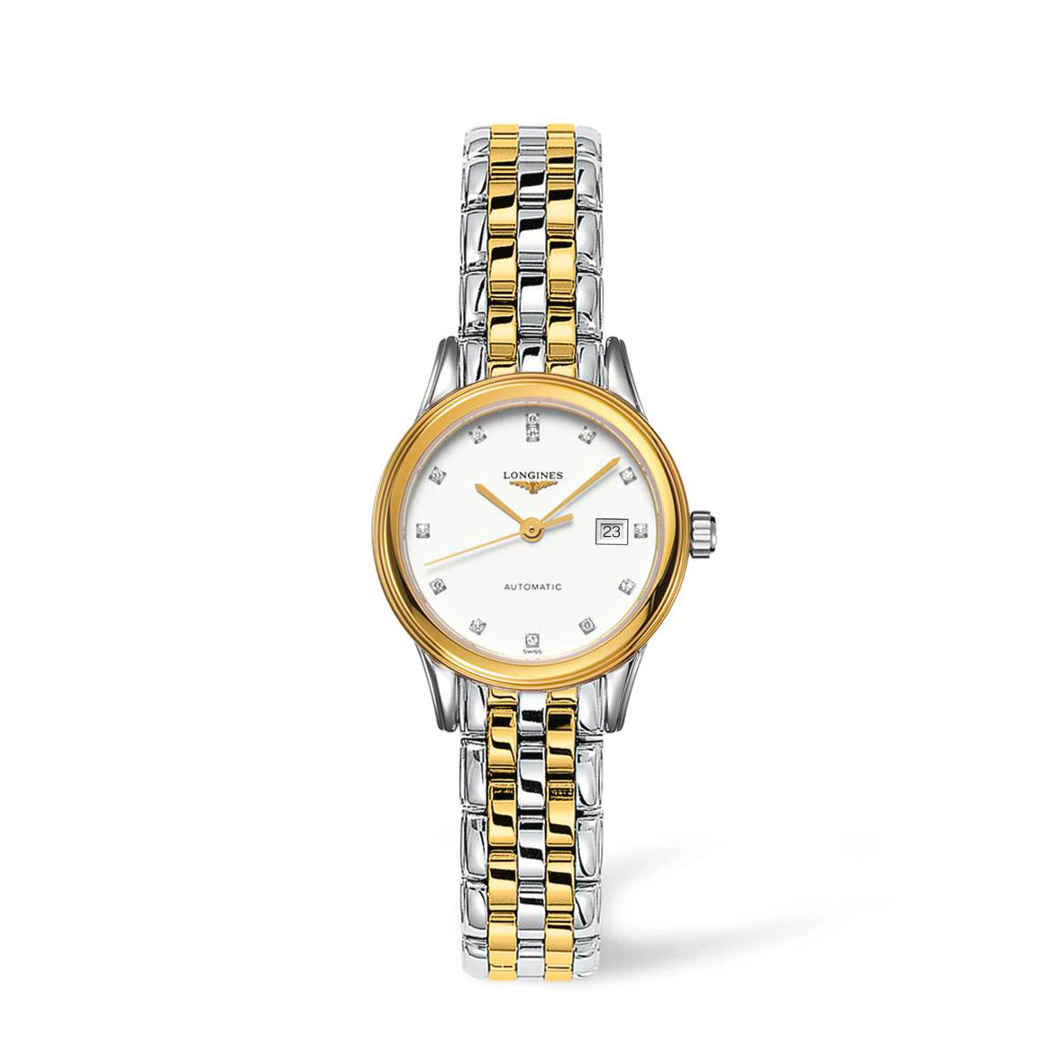 Longines Flagship Collection 30mm White Dial Ladies' Watch with Diamond Indexes