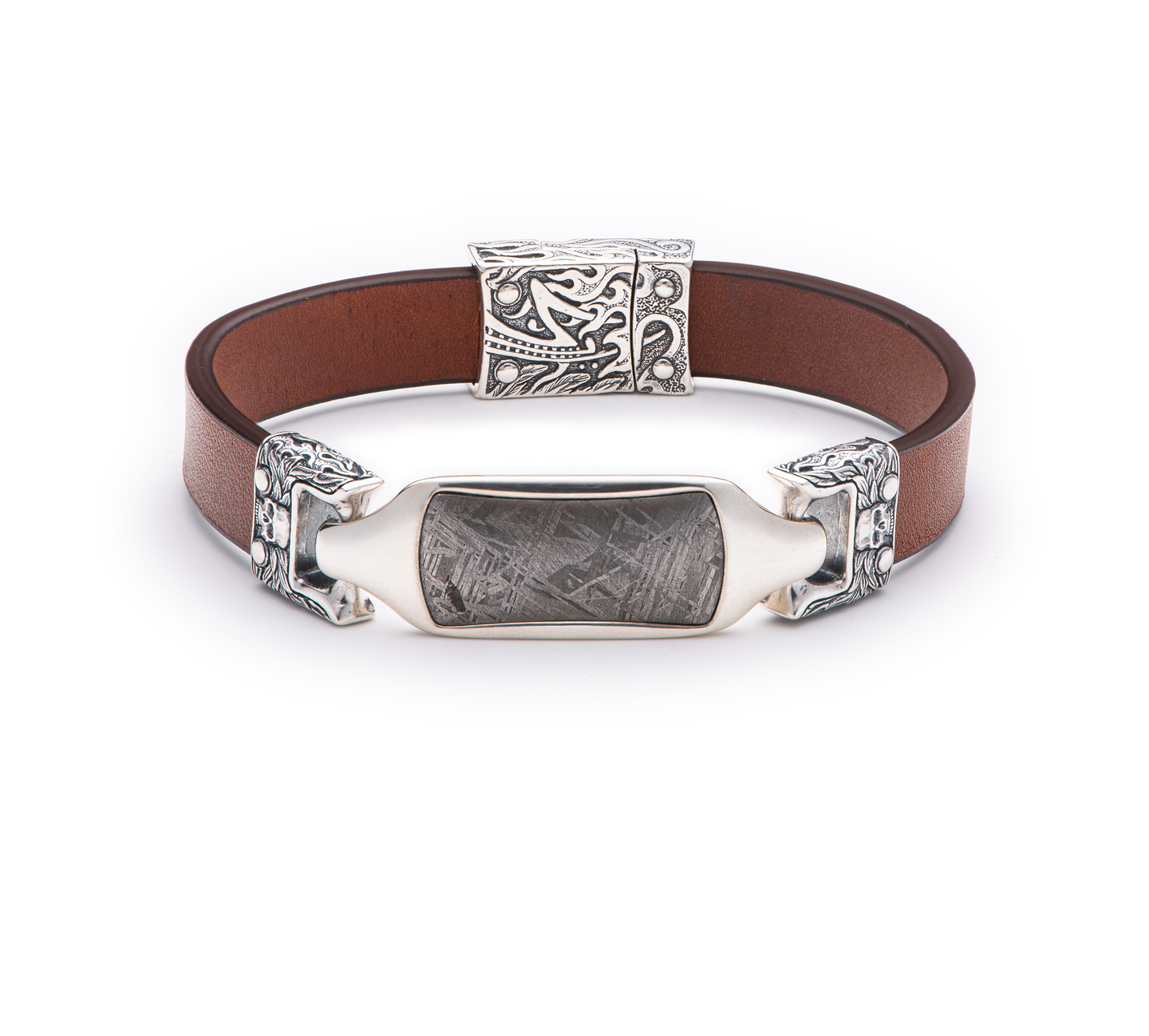 William Henry Layla Meteorite ID Bracelet with Leather Strap