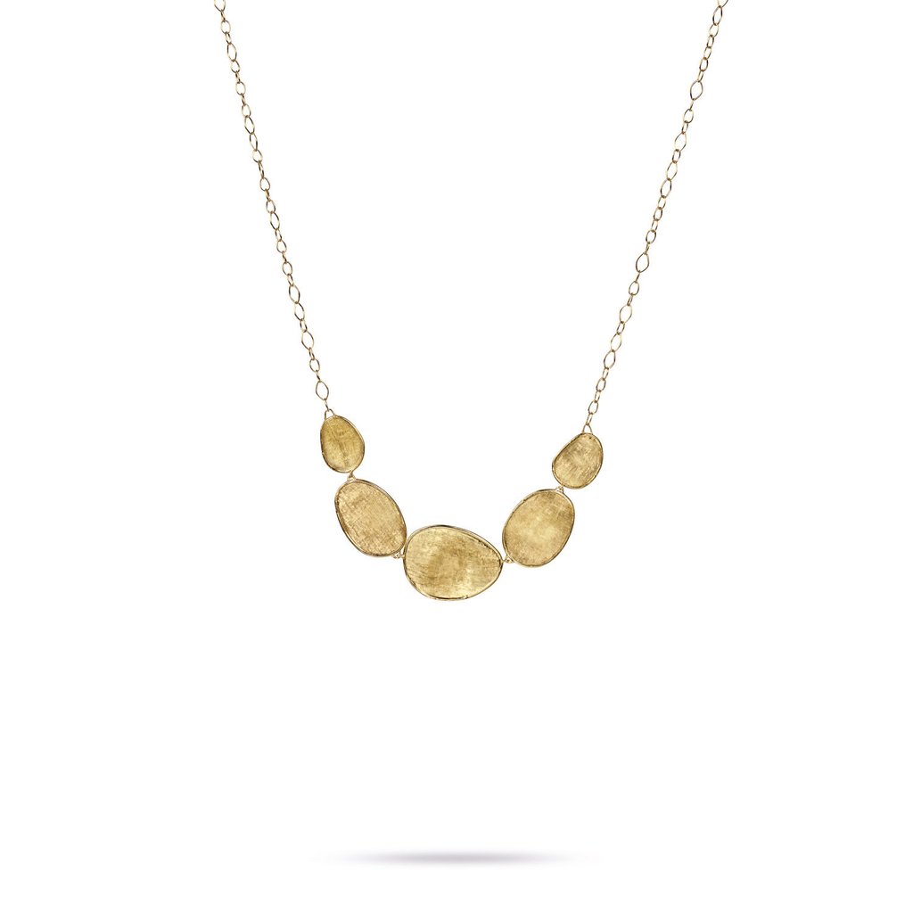 Marco Bicego Lunaria Hand-Engraved Women's Gold Necklace Five Element 